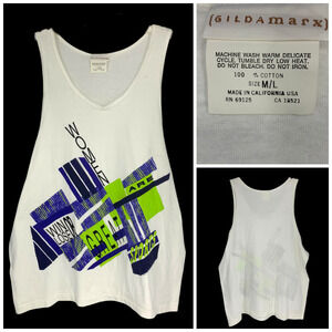 Vintage 1980's Gilda Marx Sz M/L Exercise Jazzercise Tank Top Women Are Great